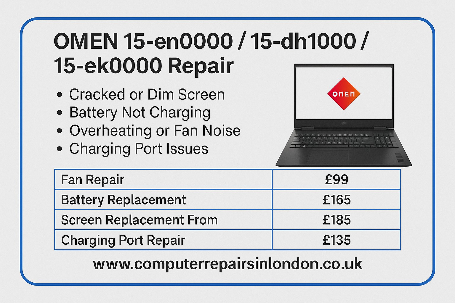 HP OMEN 15 Laptop Repair London