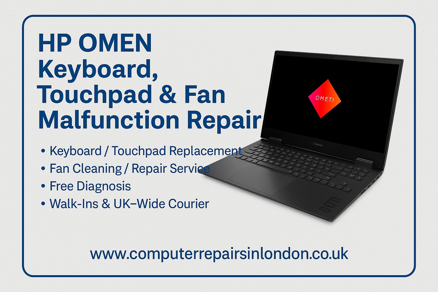 HP OMEN Keyboard Touchpad Fan Repair London