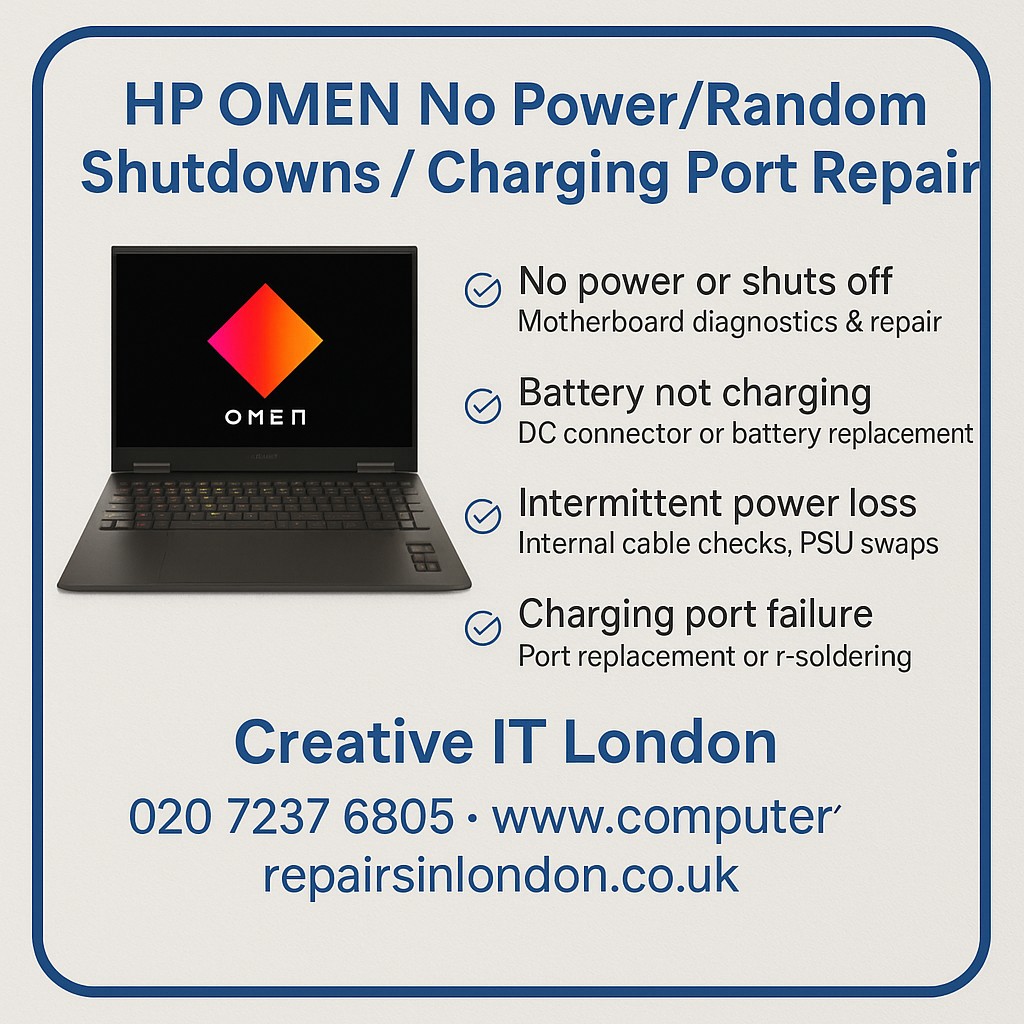 HP OMEN No Power Charging Port Repair London