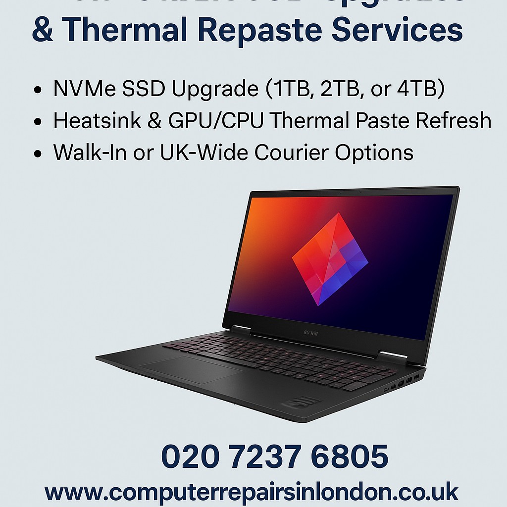 HP OMEN SSD Upgrade and Thermal Repair London