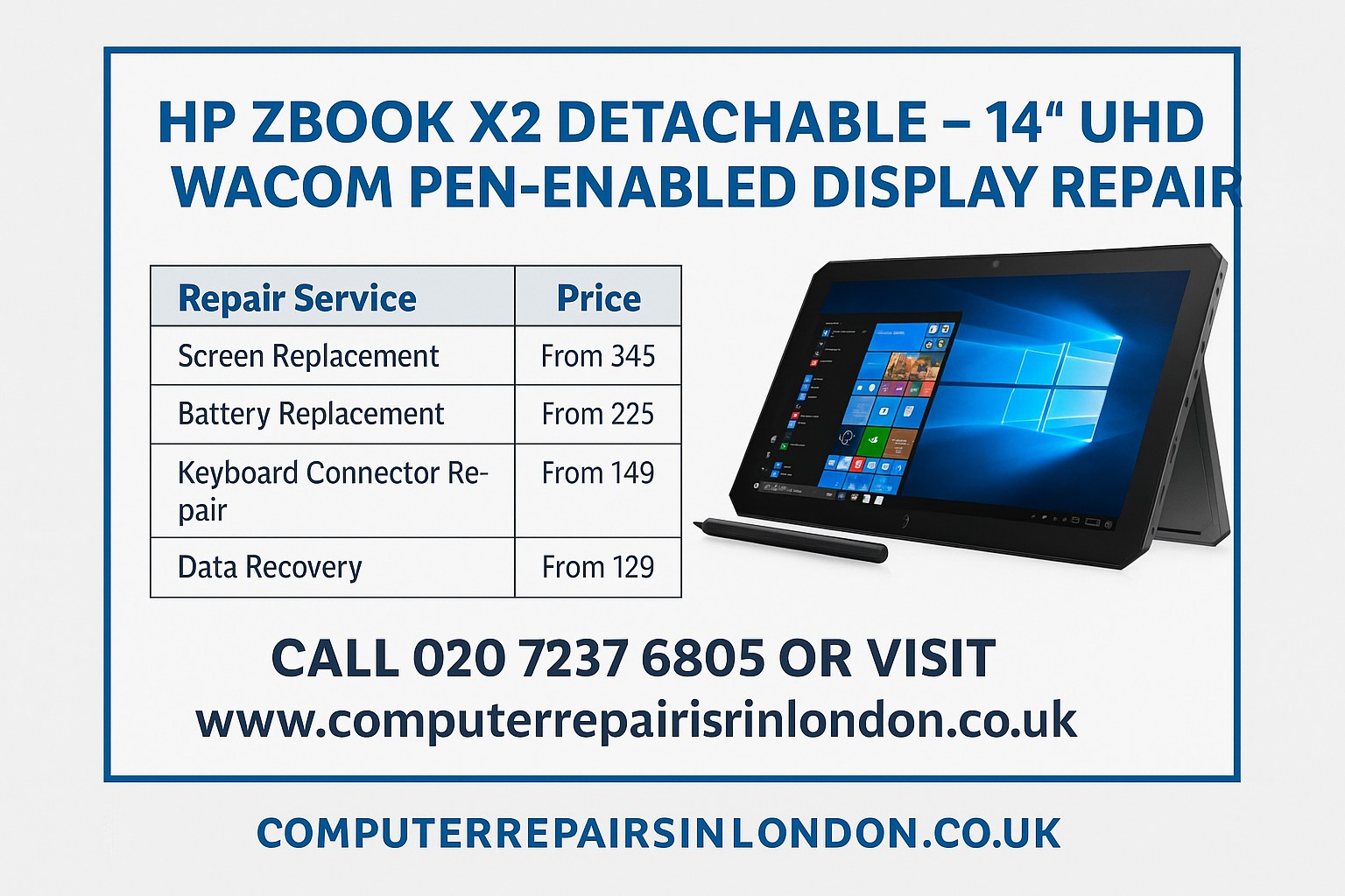 HP ZBook x2 Detachable Repair London