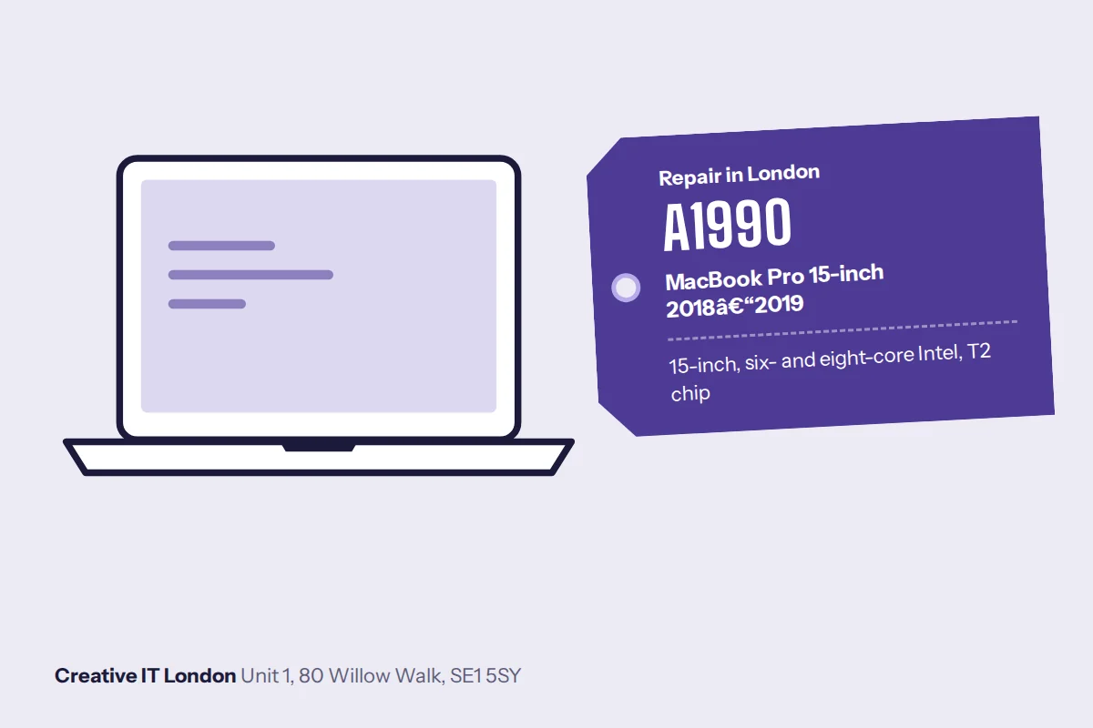 A1990 MacBook Pro 15-inch 2018–2019 repair at Creative IT London