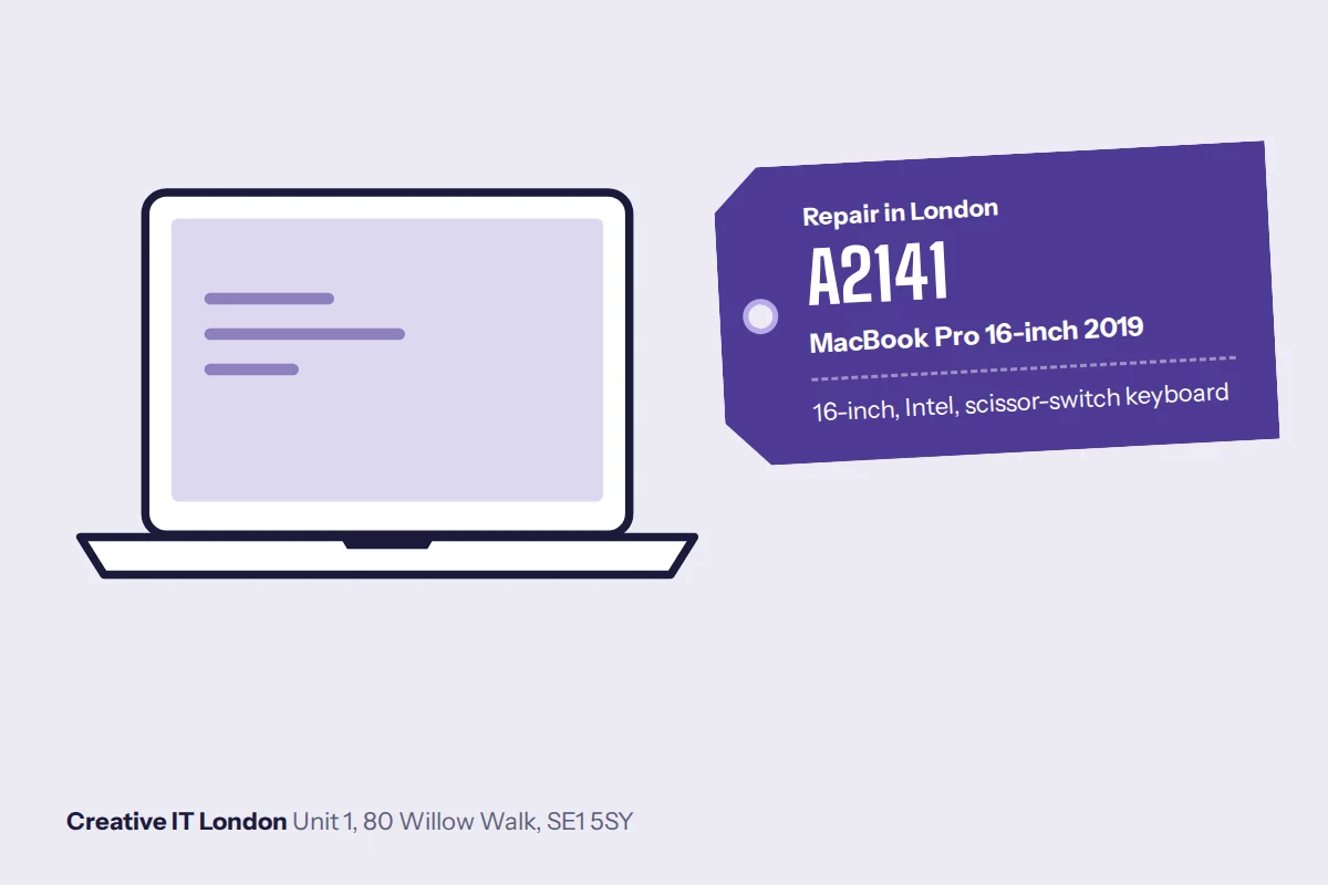 A2141 MacBook Pro 16-inch 2019 repair at Creative IT London