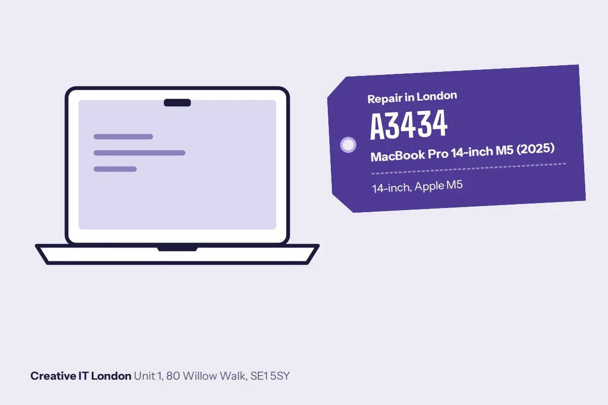 A3434 MacBook Pro 14-inch M5 (2025) repair at Creative IT London