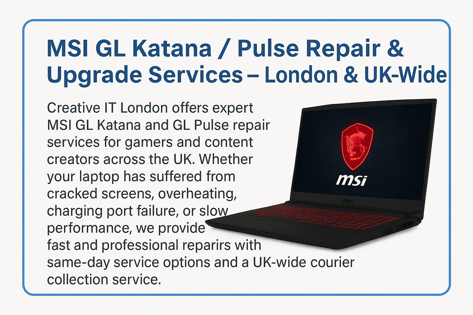 MSI GL Katana Pulse Repair London