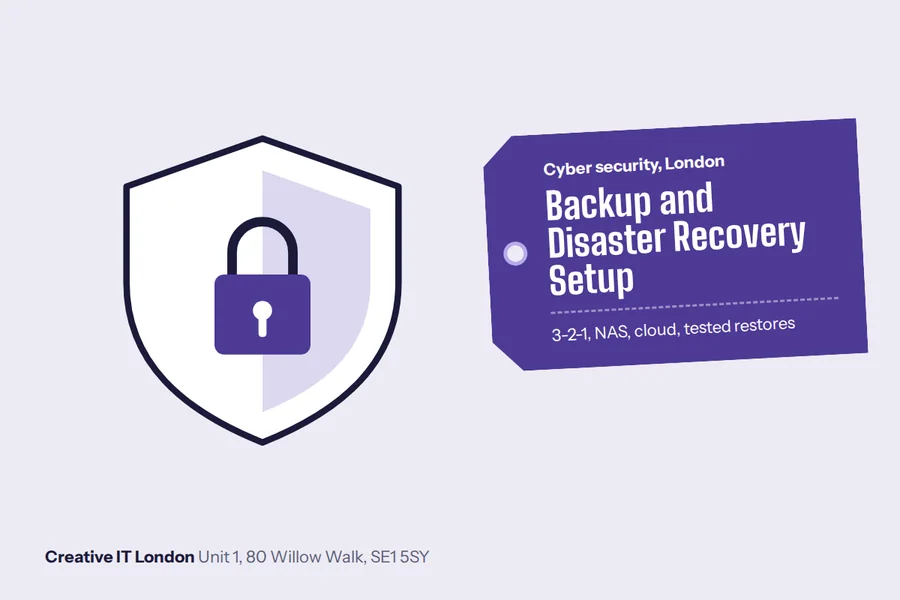 Backup and disaster recovery setup at Creative IT London