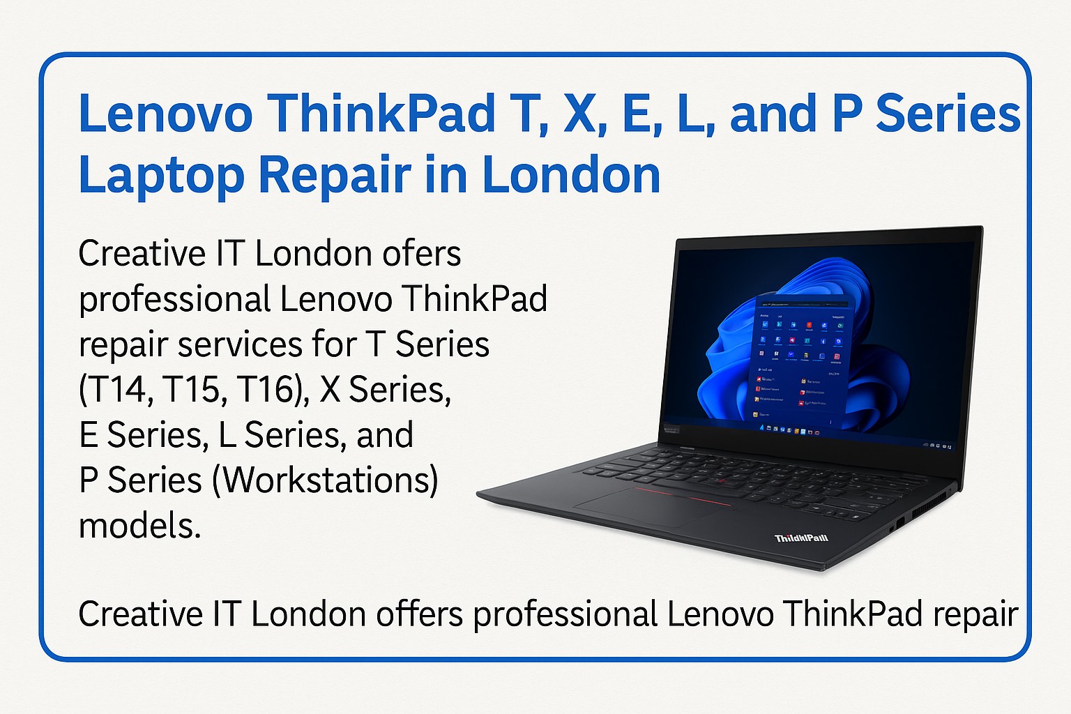 Lenovo ThinkPad T X E L P Series Repair London